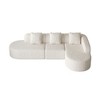 111.8" Lychee-Textured Long-Pile Polyester L-Shaped Sectional Modular Sofa with Curved Backrest and 3 Pillows - 4 of 4