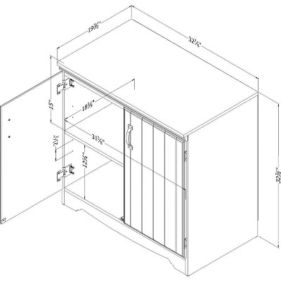 Pure White Farmhouse 2-Door Storage Cabinet with Adjustable Shelves