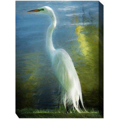 Cottage Garden West of The Wind Poised Patience White, Green, Yellow 40 x 30 Inch Waterproof Gallery Wrapped Canvas, Outdoor Garden, Yard, Patio All