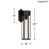 John Timberland Gambit 17" High Modern Outdoor Wall Light Fixture Mount Porch House Exterior Outside Weatherproof Matte Black Clear Glass Shade - 4 of 4