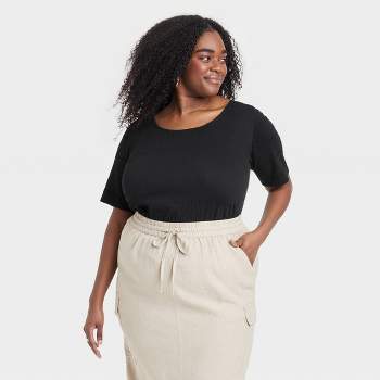 Women's Plus Size Long Sleeve Linen T-Shirt Size 4X- A New Day