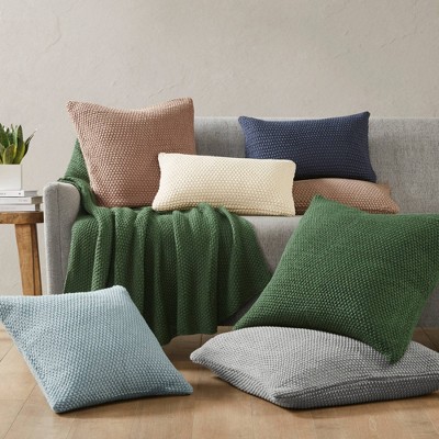 20" x 20" Brown Acrylic Knit Square Pillow Cover