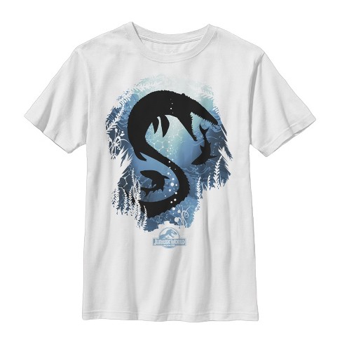 Boys' Jurassic World Mosa Short Sleeve Graphic T-shirt - Navy Blue : Target