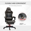 TiramisuBest Brown Diamond PU Leather Gaming Office Chair with Footrest - 3 of 4