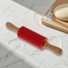 Unique Bargains Rolling Pin Small Silicone Solid Wood 1 Pc - 2 of 4