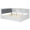 Bellemave Full Corner Bed Frame, Captains Bed, Wood Full Size Daybed with L-Shaped Bookcase and Trundle，Full Daybeds with Storage Cabinets,White - 3 of 4