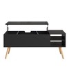 TROPOW Lift Top Coffee Table Center Table with Hidden Compartment Adjustable Storage Shelf Lift Tabletop Dining Table,black - 2 of 4