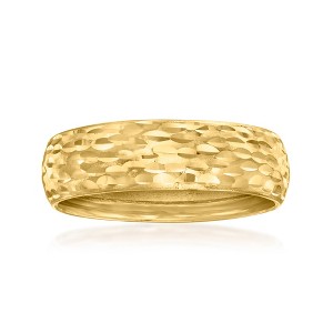 Ross-Simons 10kt Yellow Gold Textured and Polished Groove-Pattern Ring - 1 of 4
