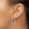 Black Bow Jewelry 2mm Polished Sterling Silver Round Hoop Earrings, 25mm (1 in) - 3 of 4