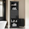 Bathroom Storage Cabinet, Triangle Storage Cabinets with 3 Drawers & Adjustable Shelf, Tall Corner Cabinet for Bath Room - Leovsnove - 2 of 4