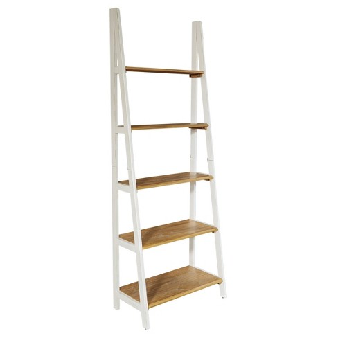 72 25 Medford Ladder Bookshelf, White Wood 4 Shelf Ladder Bookcase With Open Back