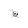 Black Bow Jewelry Triangle Block, Letter Y Sterling Silver Bead Charm - 2 of 3