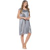 Casual Nights Women's Cap Sleeve Rose Satin Tricot Nightgown - 4 of 4