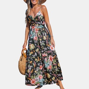 Women's Tropical Flowers Keyhole Maxi Dress - Cupshe - 1 of 4