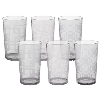 CreativeWare 24oz Acrylic Etched Tumblers - Set of 6