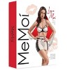 Memoi Women's 3 Piece Set Bianca Lusty Lace Bra, Thong, and Garter - 3 of 4