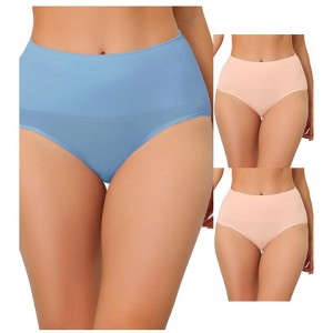 Allegra K Women's High Waist Shaping Tummy Control Breathable Briefs Multicolored - 1 of 4