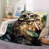 Lomsoe Cute Owl Print Flannel Blanket - All Seasons Soft and Warm Throw Blanket for Bed, Napping, Camping, Travel, Office - 3 of 4