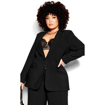 Women's Plus Size Perfect Suit Jacket - Black