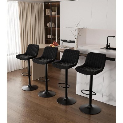 UNISOAR Modern Swivel Bar Stools Set of 2/4,  Counter Height Bar Stools with Adjustable Height Upholstered Bar Chair with Back and Footrest for Bar