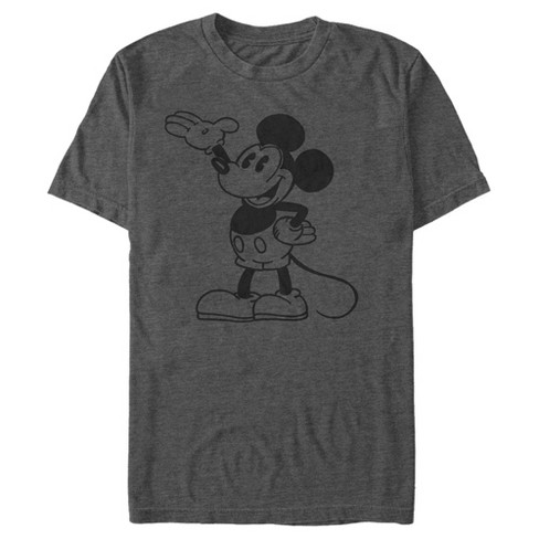 Men's Mickey & Friends Old School Pose T-shirt - Charcoal Heather - X ...