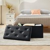VECELO Folding Storage Ottoman Bench, Versatile Shoestool & Footstool, Bedroom Bench with Storage, Holds up to 660 lb - 4 of 4