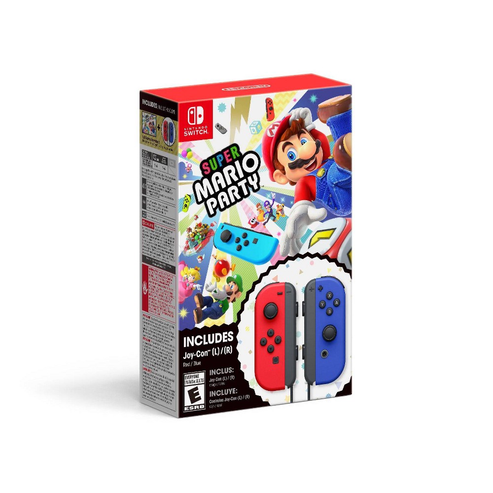 Photos - Game Controller Nintendo Super Mario Party + Red & Blue Joy-Con Bundle 