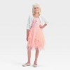 Girls' Sleeveless 'Floral' High-Low Tulle Skirt Dress - Cat & Jack™ Peach Orange - 3 of 3