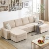 Modular Sectionla Sofa, U-Shaped Couch with Removable Washable Covers, Modern Beige Convertible Deep Seat Sofa - 3 of 4