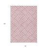 Pink And Ivory Geometric Washable Indoor Outdoor Area Rug - 3 of 4