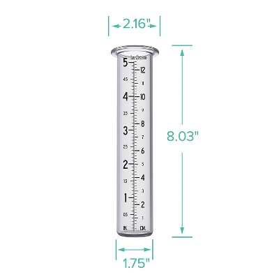 Clear Glass 5-Inch Replacement Rain Gauge Tube