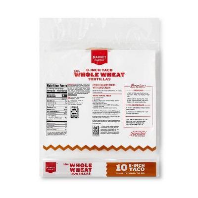 8&#34; 100% Whole Wheat Tortillas - 10ct - Market Pantry&#8482;