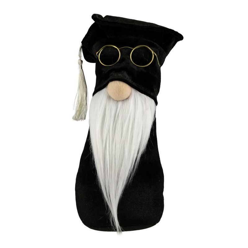Northlight 10.5" Graduation Day Boy Gnome in Black Cap and Gown, 1 of 6