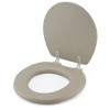 J&V Textiles Embroidered Soft Round Toilet Seat With Easy Clean & Change Hinge, Padded - 2 of 4