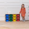 ECR4Kids Streamline 12 Cubby Tray Cabinet with 15 Scoop Front Storage Bins, 3x4, Natural - 4 of 4