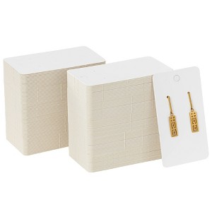 Juvale Earring Cards - 200-Pack Hanging Earring Card Holder, Blank Earring Jewelry Display Cards for Ear Studs, Earrings, White, 3.5 x 2 Inches - 1 of 4