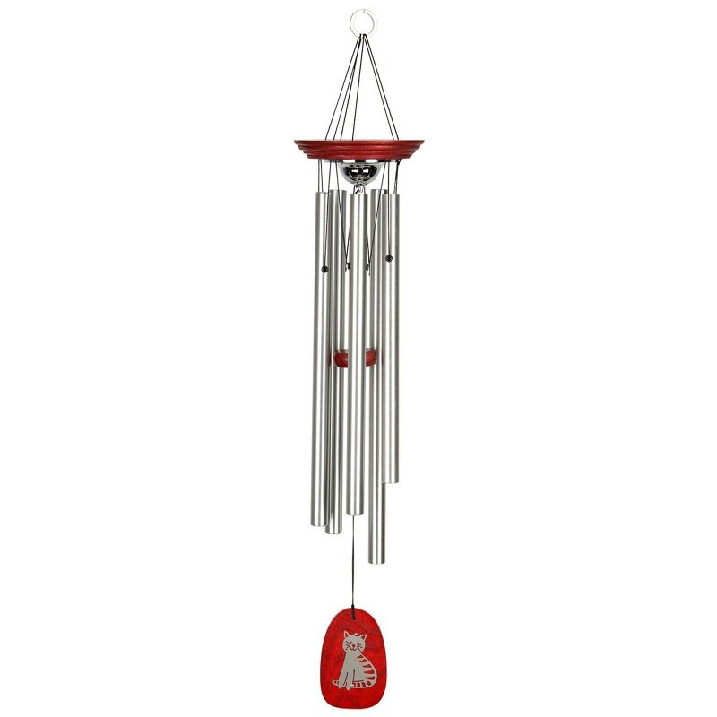 Woodstock Wind Chimes Signature Collection, Woodstock Pet Memorial Chime, 24'' Silver Wind Chime, 1 of 10