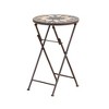 TUYOHW Foldable Patio End Table,Patio Side Table with Sunburst Tile Top for Patio,Garden,Balcony,Beige+Black - 4 of 4