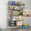 Vynxaria Silver 72"H x 24"D Utility Storage Shelves - Heavy-Duty 5-Tier Adjustable Rolling Shelving Unit - 4 of 4