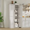 Tall Kitchen Pantry Cabinet, Storage Cabinet with 4 Doors & Adjustable Shelves, 70" Freestanding Cupboard, Tall Bathroom Linen Cabinet - 3 of 4
