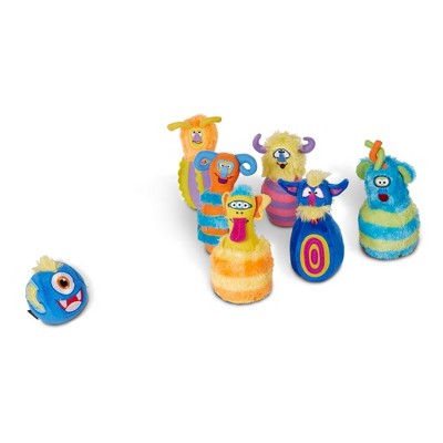 Melissa & Doug Fuzzy Monster Bowling Pins And Ball With Mesh Storage ...