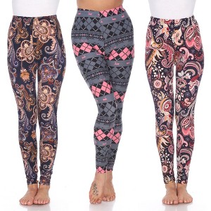 Women's Pack of 3 Leggings - One Size Fits Most - White Mark - 1 of 1