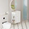 Whisen 21.6" Freestanding Bathroom Vanity with Ceramic Sink with Soft-Close Wave-Pattern Door and Open Left Side Storage - 4 of 4