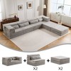 Convertible Modular 4-Seater Floor U-Shaped Sectional Sofas Bed with 2 Ottomans and No Assembly Required - 4 of 4