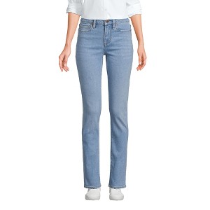 Lands' End Women's Recover Mid Rise Straight Leg Blue Jeans - 1 of 4