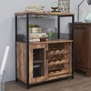 WATARRAN Coffee Bar Cabinet with Wine Rack and Glass Holder, Kitchen Sideboard Buffet Cabinet with Wine Rack Storage - 2 of 4