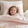 AENKYO Pom Pom & Rainbow Comforter Set, Twin Cotton Jacquard Kids Bedding with Embroidered Cloud Pillows, 4-Piece Cute Design - 3 of 4