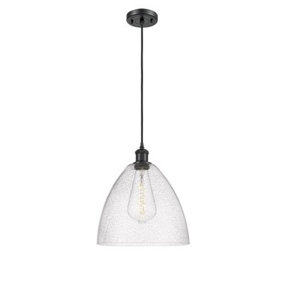 Bristol Glass - 1 Light Mini Pendant In Industrial Style-14.75 Inches Tall and 12 Inches Wide