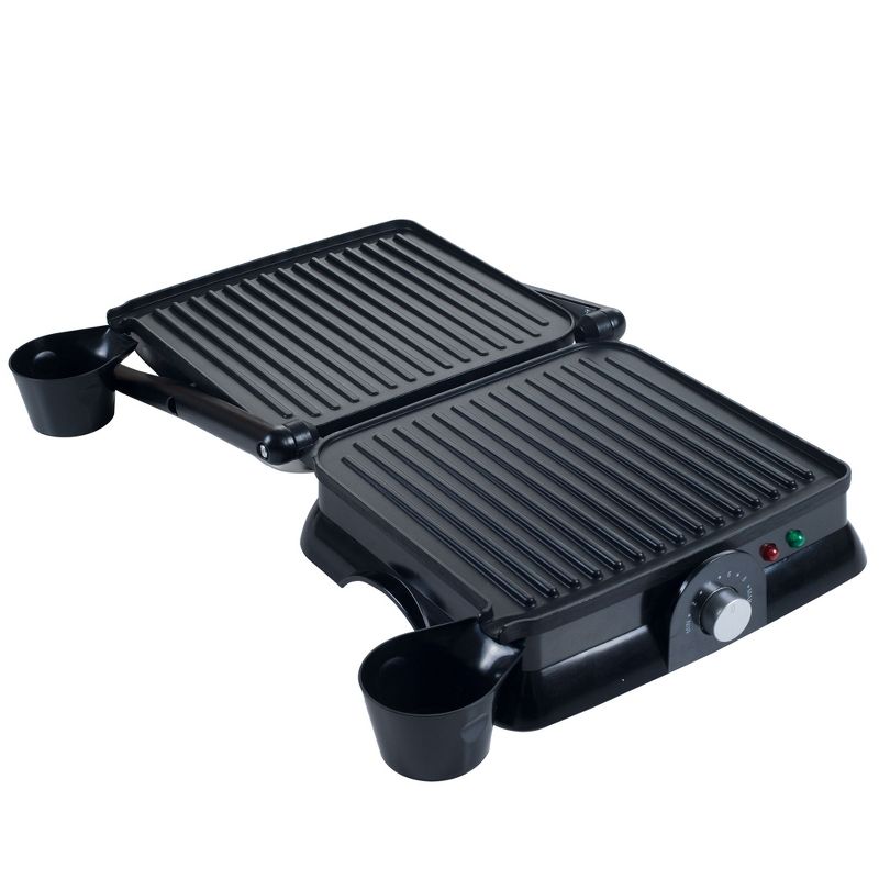Hastings Home Electric Panini Press, Indoor Grill, and Gourmet Sandwich Maker With Nonstick Plates - Black, 3 of 5