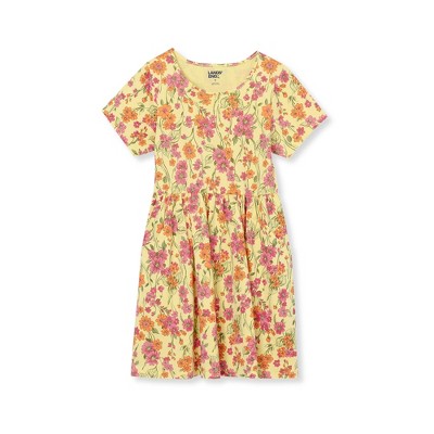 Lands' End Kids Short Sleeve Gathered Waist Jersey Dress